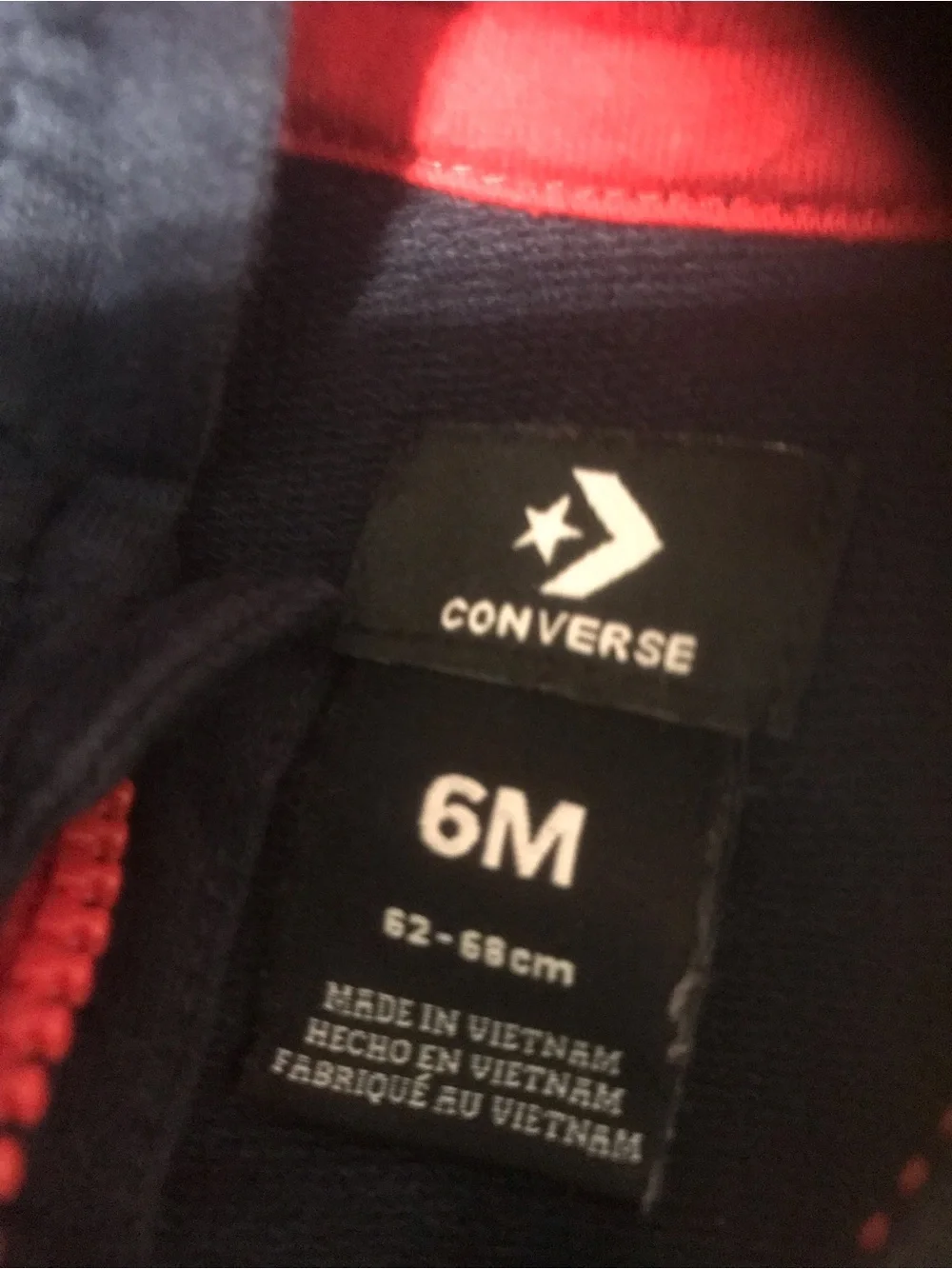 Converse Navy and Red Hooded Baby Romper